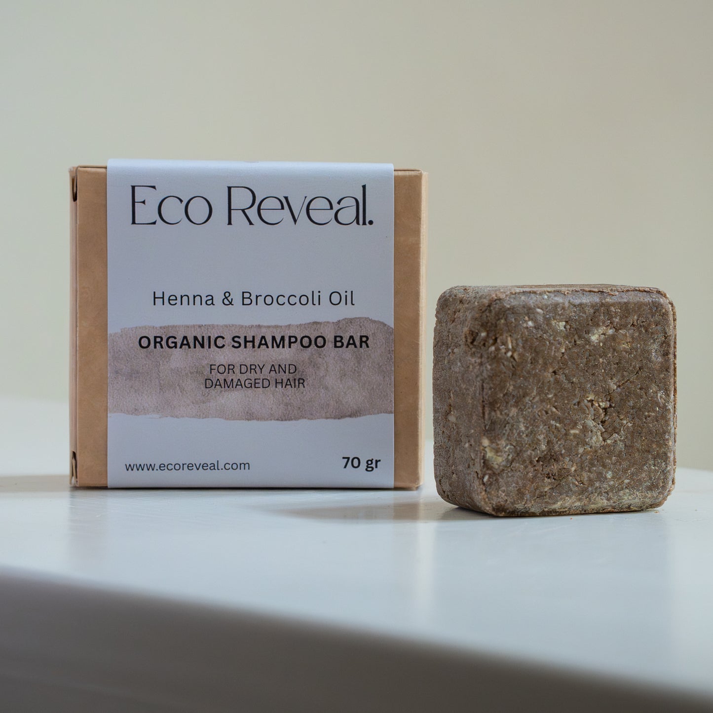 ORGANIC SHAMPOO BAR - For Dry and Damaged Hair with Henna & Broccoli