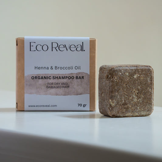 ORGANIC SHAMPOO BAR - For Dry and Damaged Hair with Henna & Broccoli