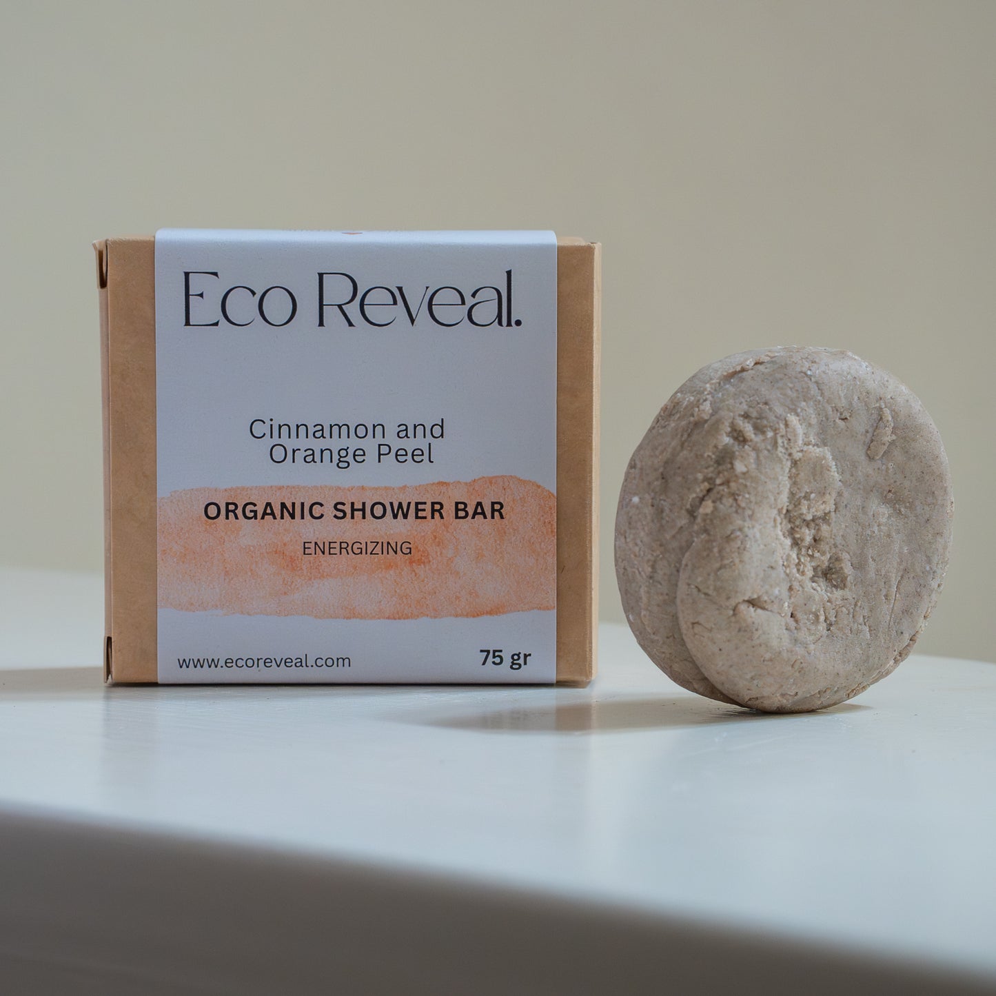ENERGIZING SOLID SHOWER BAR - With Cinnamon & Orange Peel